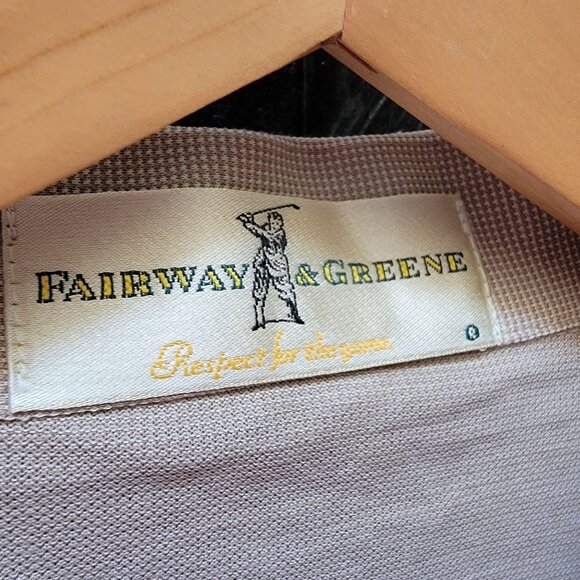 Fairway & Greene Beige Golf Polo Shirt M/M 100% Mercerized Cotton Made In Korea - Picture 4 of 6